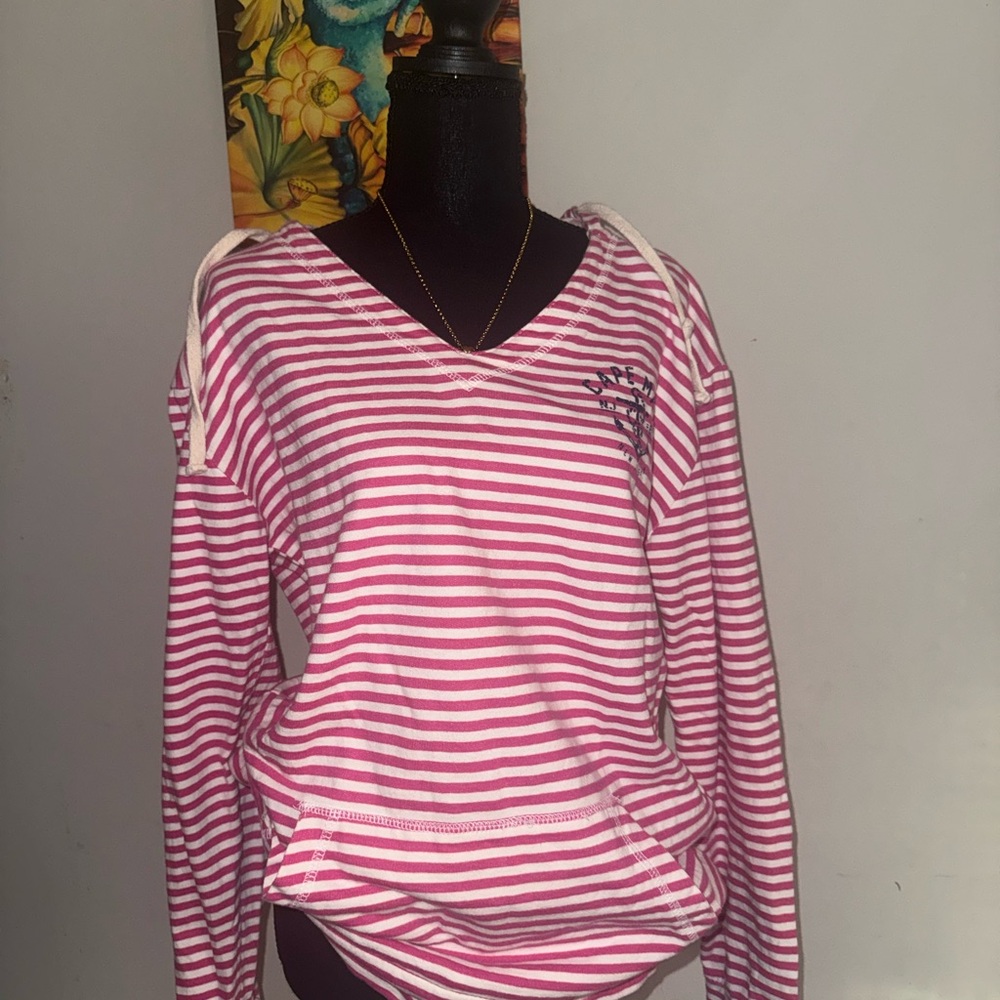 Vineyard Vines Pink and White Striped Hoodie